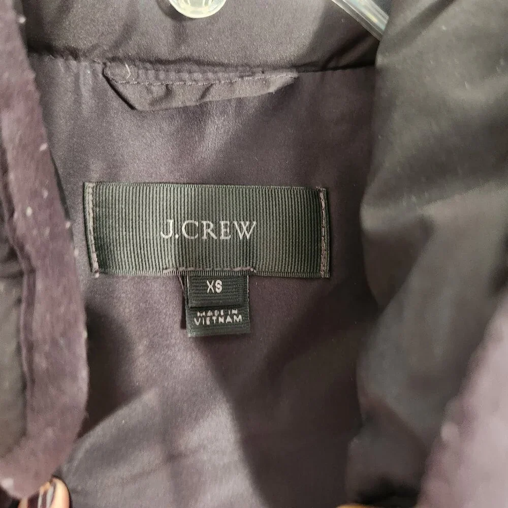 J Crew Down Mountain Puffer Black Vest Size XS Women Full Zip Alpine Ski Cabin